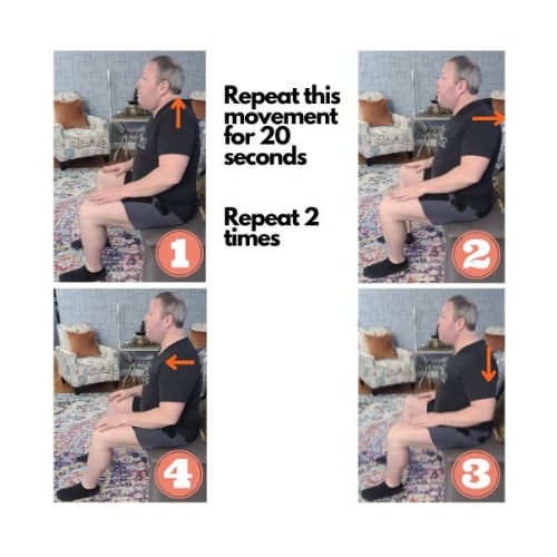 Shoulder Square Shrugs, an exercise for spinal disc conditions in the neck and upper back